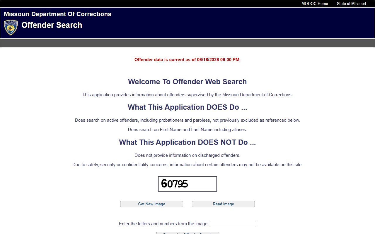 Missouri DOC offender search for Jefferson City Correctional Center inmate lookup